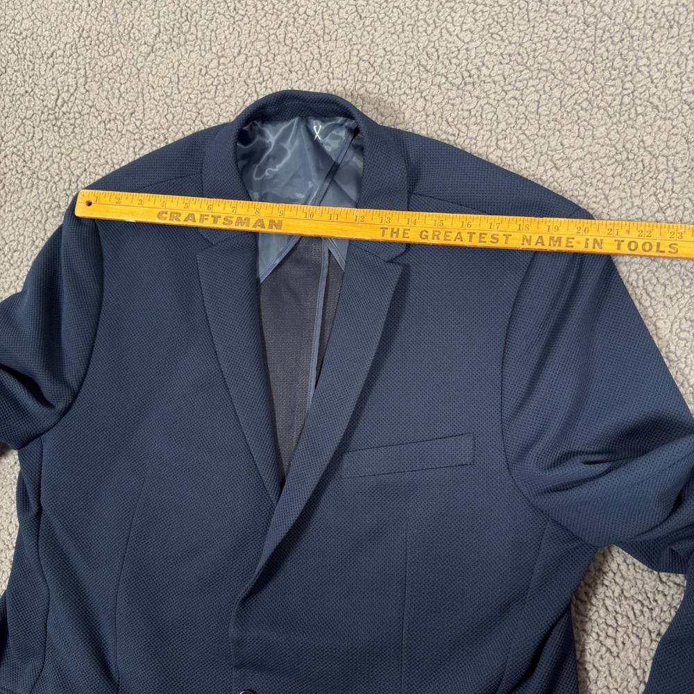 American Tall Blazer Mens 2XLT Everyday Performance Navy Blue Knit Lightweight - Picture 7 of 12